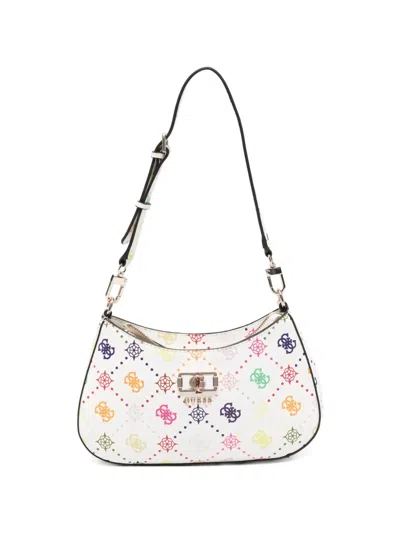 Guess Usa Logo-plaque Shoulder Bag In White