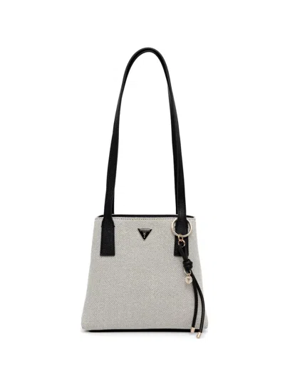 Guess Usa Logo-plaque Shoulder Bag In White