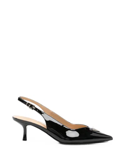 Guess Usa Logo-plaque Slingback Pumps In Animal Print