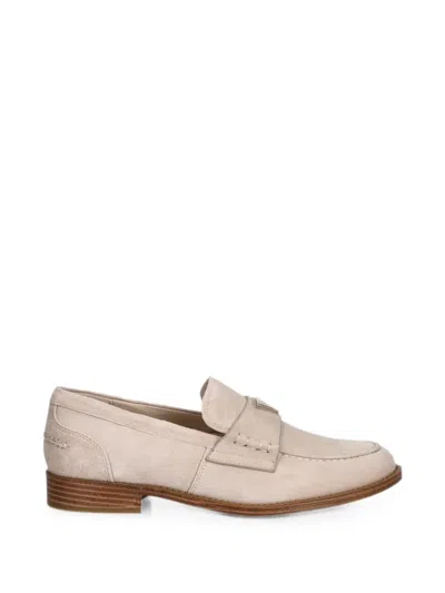 Guess Usa Logo-plaque Suede Loafers In Multi