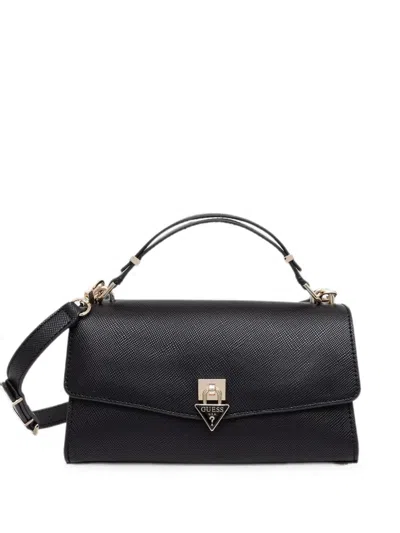 Guess Usa Logo-plaque Tote Bag In Black