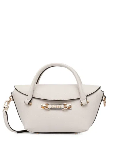 Guess Usa Logo-plaque Tote Bag In Neutral