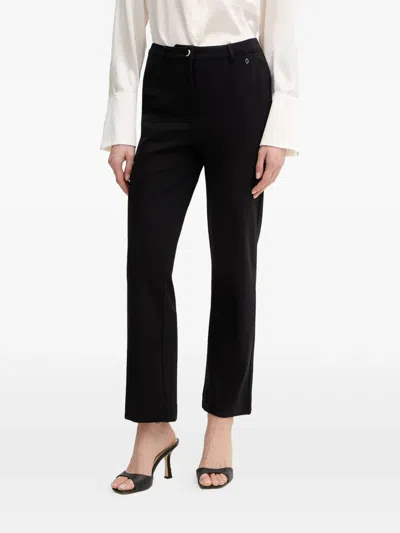 Guess Usa Logo-plaque Trousers In Black