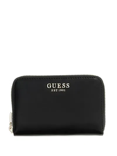Guess Usa Logo-plaque Zip-around Wallet In Pink