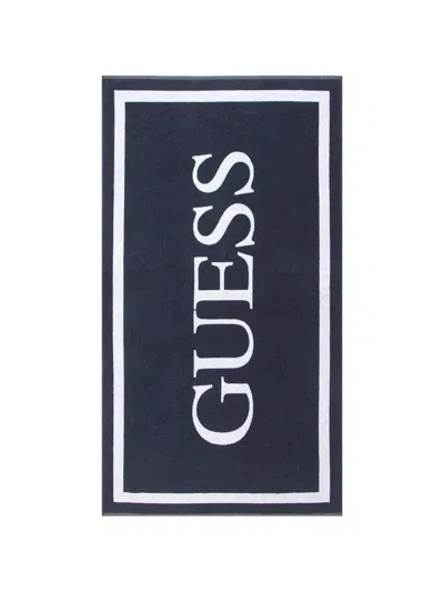 Guess Usa Logo-print Beach Towel In Black