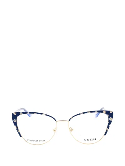 Guess Usa Logo-print Cat-eye Glasses In Multi