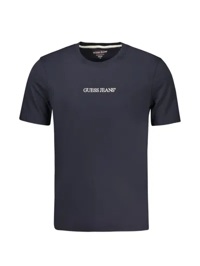 Guess Usa Logo-print Cotton T-shirt In Blue
