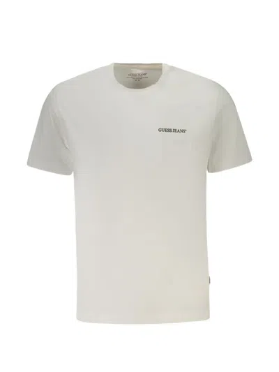 Guess Usa Logo-print Crew-neck T-shirt In White