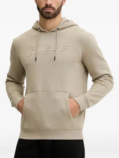 Guess Usa Logo-print Hoodie In Neutral
