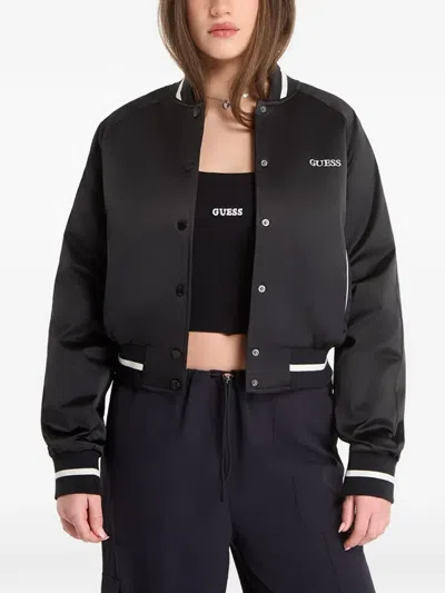 Guess Usa Logo-print Jacket In Black