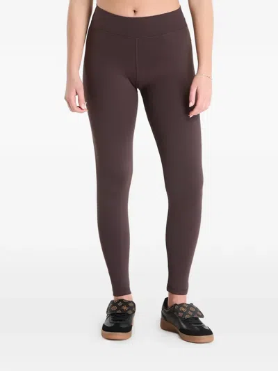 Guess Usa Logo-print Leggings In Brown
