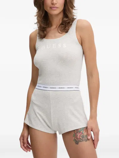 Guess Usa Logo-print Scoop-neck Sleepsuit Set In Animal Print