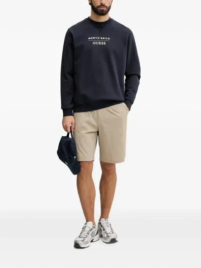 Guess Usa Logo-print Sweatshirt In Blue