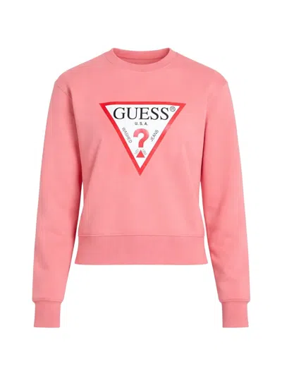Guess Usa Logo-print Sweatshirt In Pink