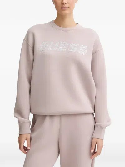 Guess Usa Logo-print Sweatshirt In Pink