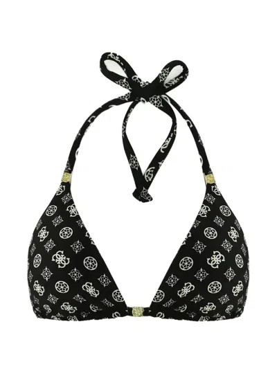 Guess Usa Logo-print Triangle Bikini Top In Multi