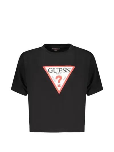 Guess Usa Logo-print T-shirt In Black