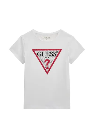 Guess Usa Kids' Logo-print T-shirt In White