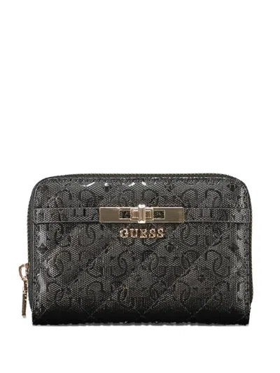 Guess Usa Logo-print Wallet In Black