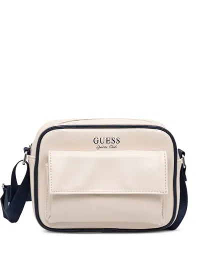 Guess Usa Logo-print Zip-around Crossbody Bag In Neutral