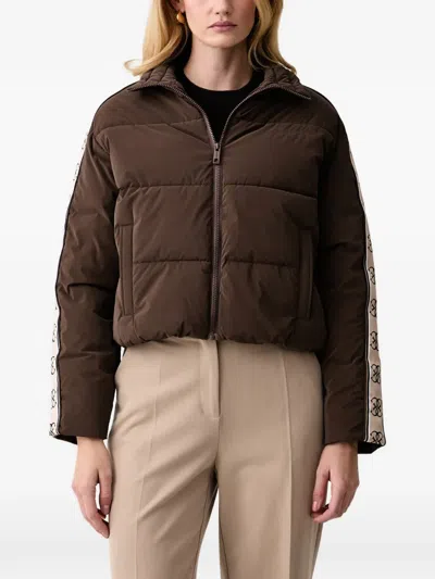 Guess Usa Logo-tape Puffer Jacket In Animal Print