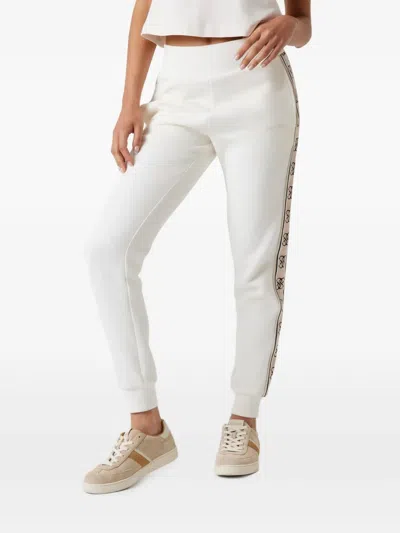 Guess Usa Logo-tape Track Pants In White