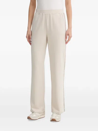 Guess Usa Logo-tape Track Pants In Neutral