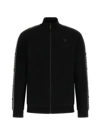 Guess Usa Logo-tape Zip-up Jacket In Multi