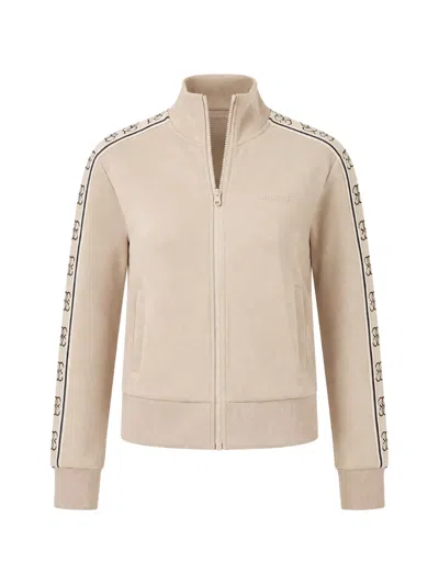 Guess Usa Logo-tape Zip-up Sweatshirt In Pink