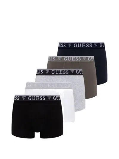 Guess Usa Logo-waistband Boxers (set Of 5) In Multi