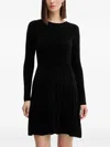 Guess Usa Long-sleeve A-line Mini Dress In Black