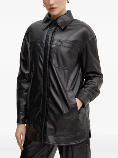 Guess Usa Long-sleeve Buttoned Jacket In Black