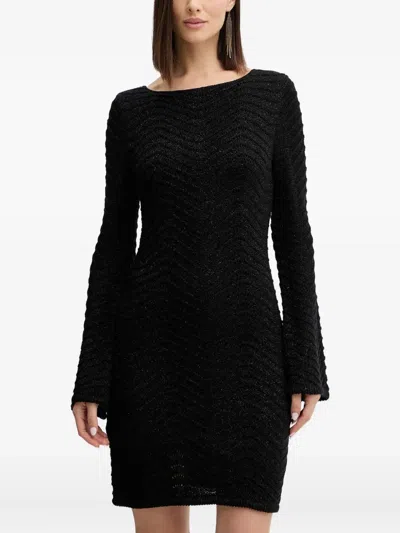 Guess Usa Long-sleeve Mini Dress In Black
