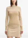 Guess Usa Long-sleeve Mini Dress In Nude