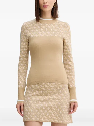 Guess Usa Long-sleeve Mini Dress In Nude