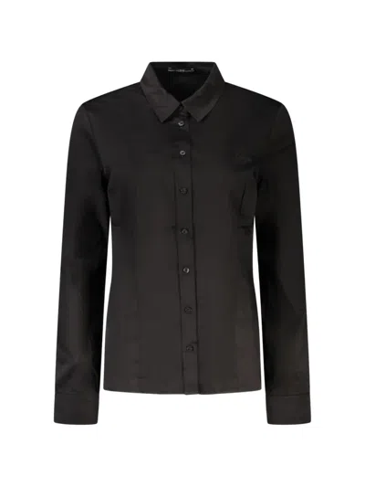 Guess Usa Long-sleeve Button-down Shirt In Black