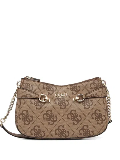 Guess Usa Lorelei Logo-print Shoulder Bag In Neutral