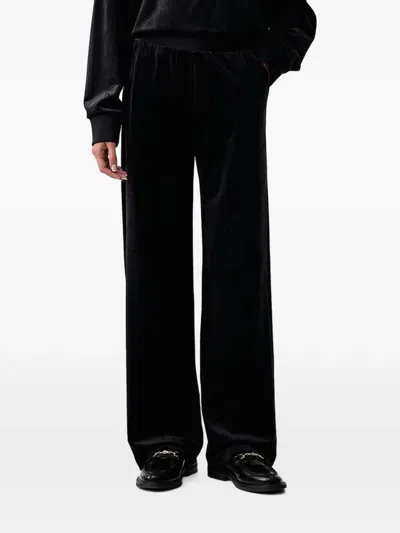 Guess Usa Loren Logo-embossed Track Pants In Black