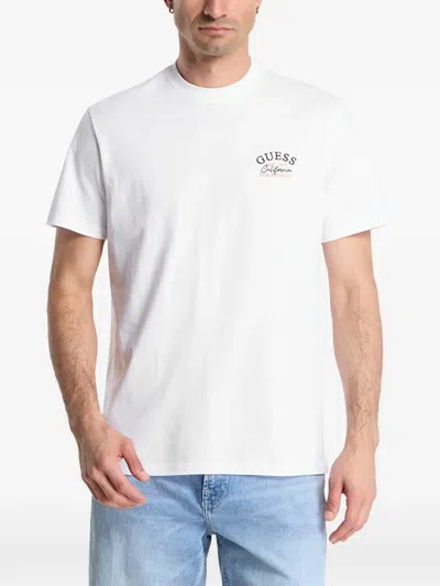 Guess Usa Los Angeles Graphic-print Crew-neck T-shirt In White