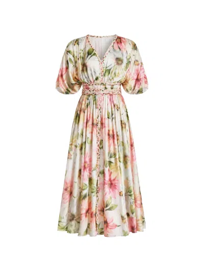 Guess Usa Lucie Floral-print Pleated Dress In Multi