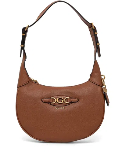 Guess Usa Malva Shoulder Bag In Brown