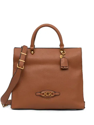 Guess Usa Malva Tote Bag In Brown