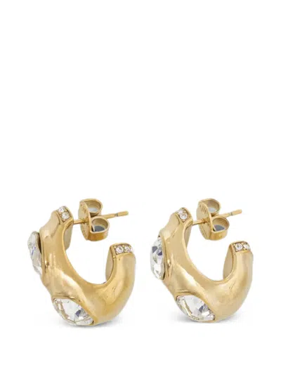 Guess Usa Mamounia Crystal-embellished Hoop Earrings In Gold