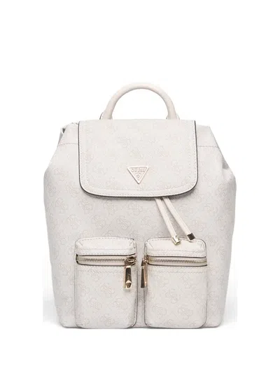 Guess Usa Manhattan 4g Logo-print Mini Backpack In Neutral