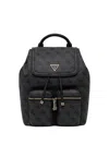 Guess Usa Manhattan Monogram-pattern Backpack In Black