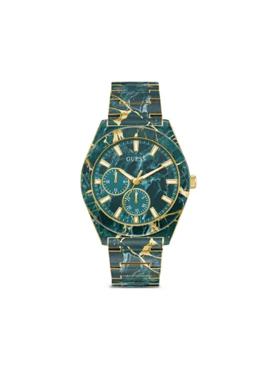 Guess Usa Marble-pattern 42mm In Green