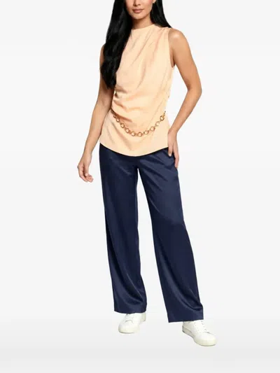 Guess Usa Marciano Chain-embellished Draped Blouse In Pink