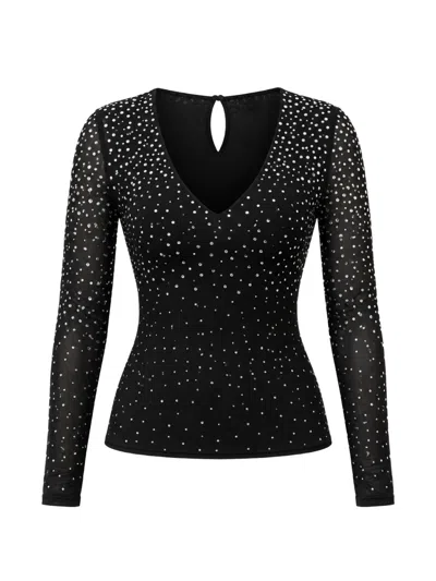 Guess Usa Marciano Crystal-embellished Bodysuit In Multi
