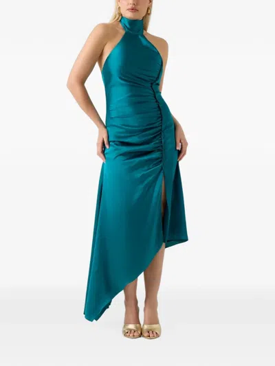 Guess Usa Marciano Ruched Asymmetric Dress In Blue