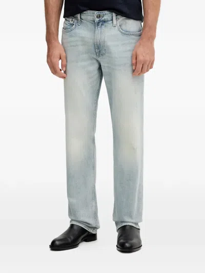 Guess Usa Mason Logo-patch Jeans In Blue